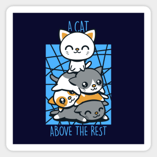 Cute Funny Kawaii Cats Bonding Funny Saying Gift For Cat Lovers Sticker